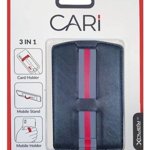 CARI 3-in-1 Phone Wallet w Card Holder, Mobile Stand Black